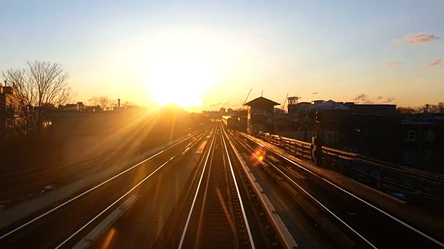 皇后区日出时的火车(3)视频素材