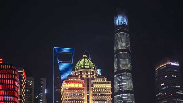 上海陆家嘴金融天际线，中国。视频素材