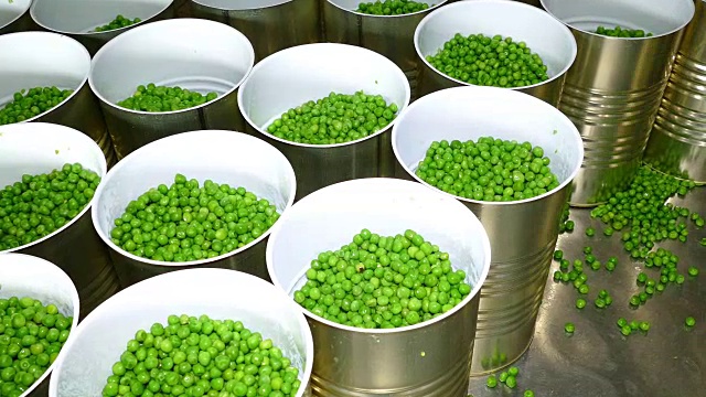 绿色豌豆，食品工业视频素材