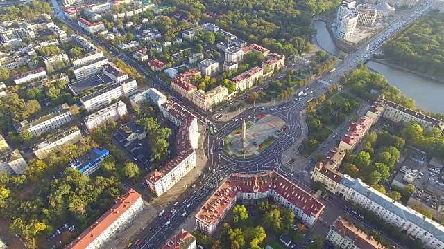 鸟瞰图，明斯克的城市景观视频素材