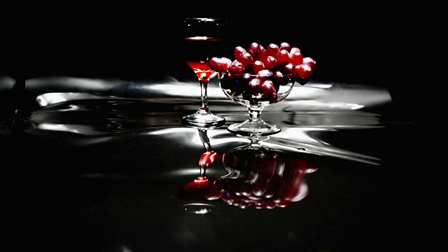 红葡萄和葡萄酒视频下载