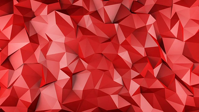 红色光滑多边形几何表面无缝环视频素材