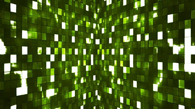 广播火光高科技广场墙，绿色，抽象视频素材
