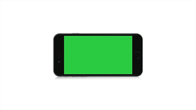 没有名字现代智能手机移动设备，空白的绿色屏幕白色背景视频素材