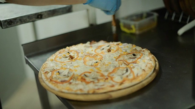 厨师烘焙披萨视频素材