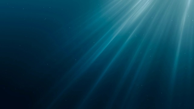 阳光穿过海洋表面。从水下看到的景色。3D渲染无缝循环动画。视频下载