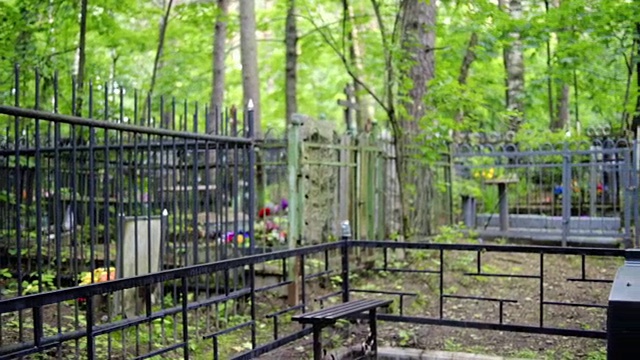 森林里的东正教墓地视频下载