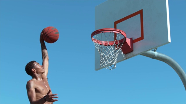 超级慢动作投篮篮球扣篮视频素材