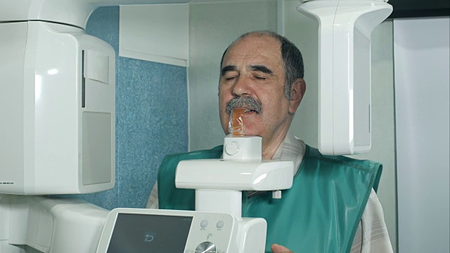 牙科x光扫描仪和病人视频素材