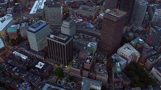 波士顿黄昏时的鸟瞰图视频素材