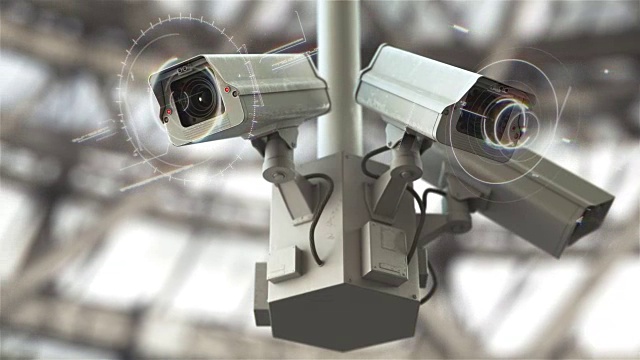 未来的安全摄像头用4K扫描街道视频下载