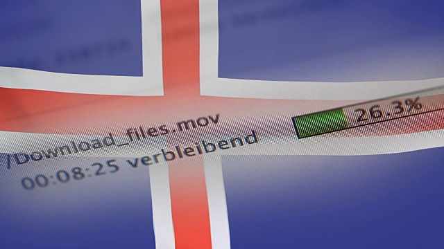 在电脑上下载文件，冰岛标志视频素材