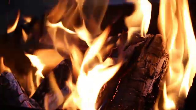 近距离的纸燃烧在火焰视频素材
