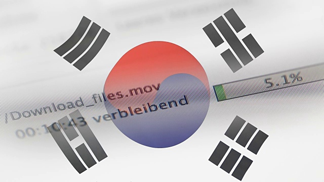 在电脑上下载文件，韩国国旗视频素材