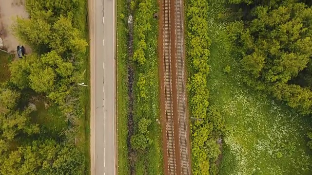 铁路鸟瞰图视频素材