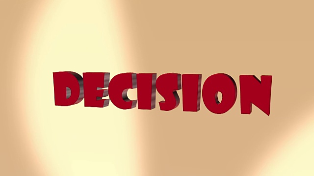一个单词“DECISION”从一个抽象的网络揭示的3D动画视频下载