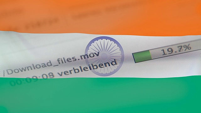 在电脑上下载文件，印度国旗视频素材