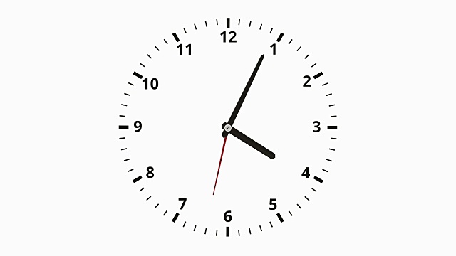 钟面有12个数字和旋转的时间。视频素材