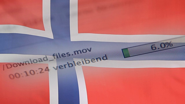 在电脑上下载文件，挪威标志视频素材
