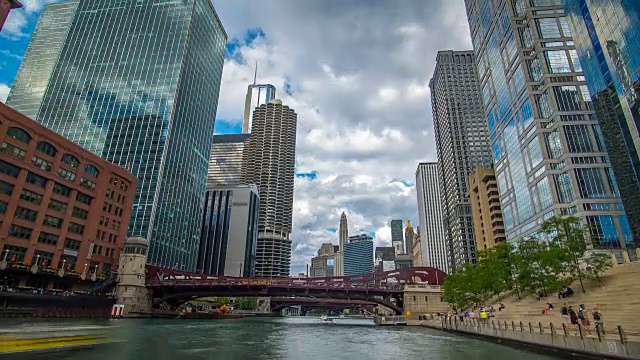 芝加哥河时间流逝地平线4K 1080P视频素材