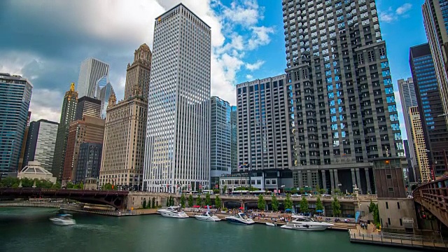 芝加哥河时光流逝市中心4K 1080P视频素材