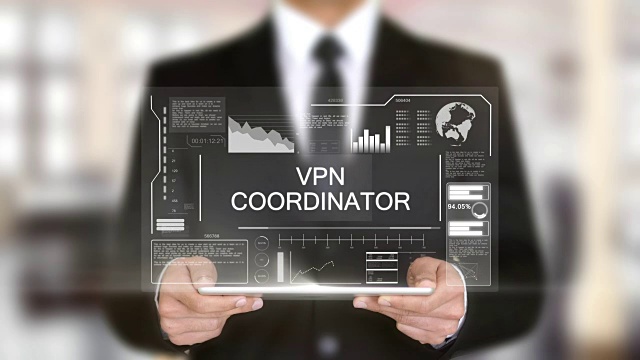 VPN协调器，全息图未来界面概念，增强虚拟现实视频下载