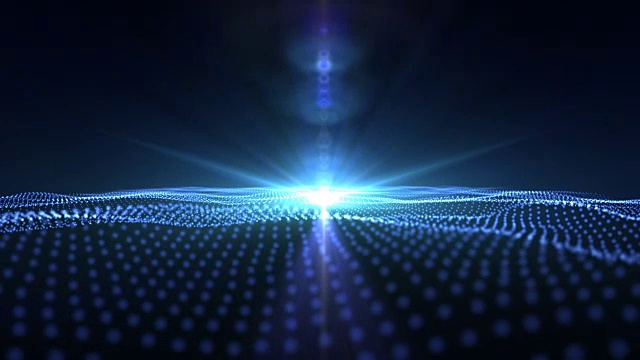 蓝色数字波粒子能够循环视频素材