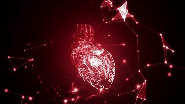 人的心脏是由旋转的粒子形成的。视频素材