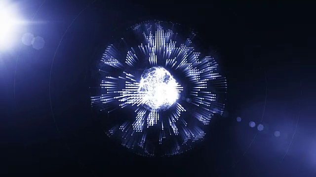 地球内部能量抽象分子的3D动画视频素材