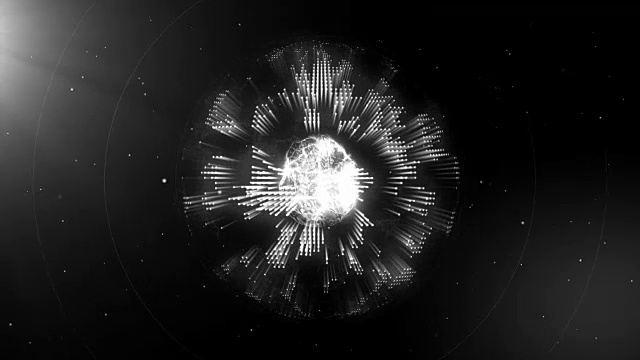 行星地球内部的抽象能量核3d动画视频素材