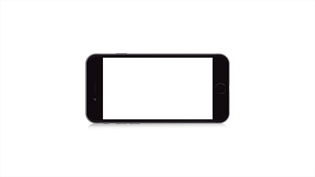 现代黑色无品牌智能手机，空白白屏幕，水平模式视频素材