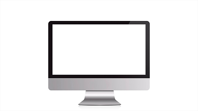 无品牌的现代桌面工作站平板电脑，空白白屏幕视频素材