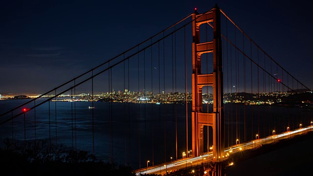 旧金山市中心和金门大桥视频素材