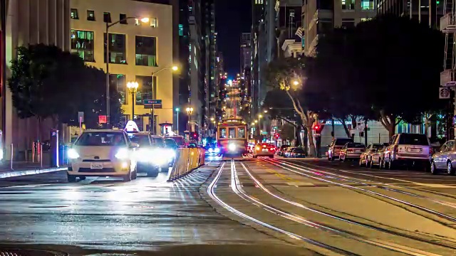 加利福尼亚街在旧金山市中心的时光流逝视频素材