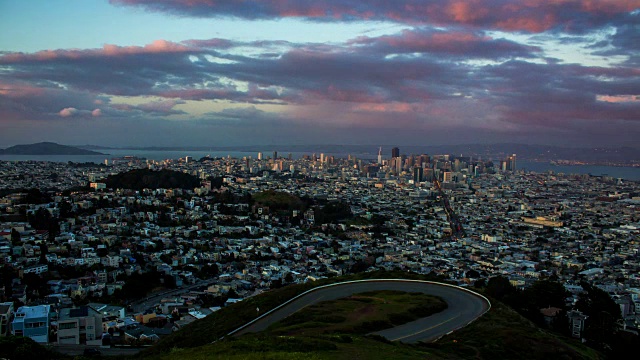 旧金山市中心日至夜日落时间视频素材