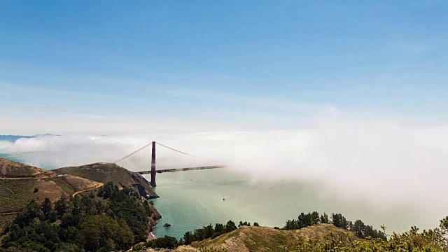 金门大桥和雾旧金山日时光流逝视频素材