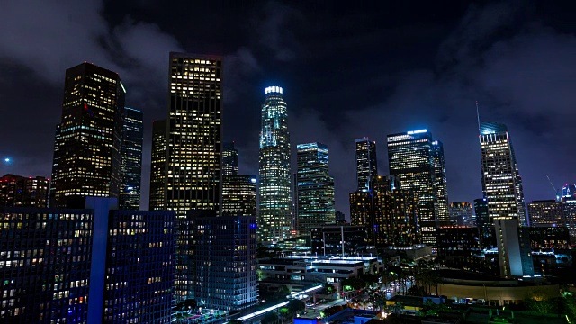 洛杉矶市中心的夜景视频素材