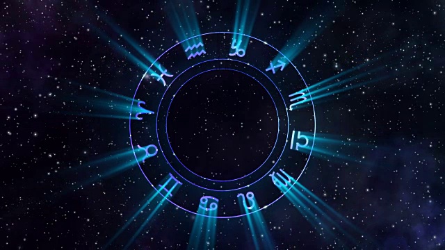 黄道轮在空间中旋转的动画视频下载