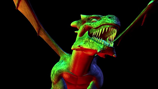 令人毛骨悚然的龙的数字3D动画视频下载