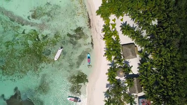 空中俯瞰蓬塔卡纳海滩，多米尼加共和国。暑假的概念。视频下载