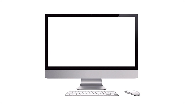 现代台式电脑，没有名字，没有品牌，有键盘和鼠标视频下载