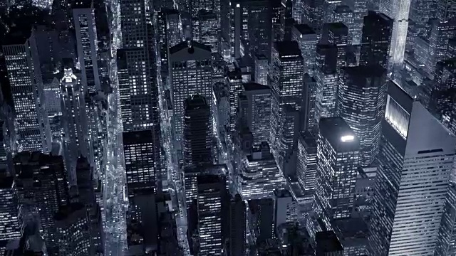 高楼林立的纽约城天际线。美国最大的城市视频素材