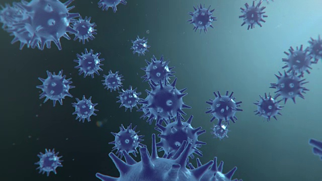 生殖细胞/细菌/霉菌细胞在蓝色背景视频下载