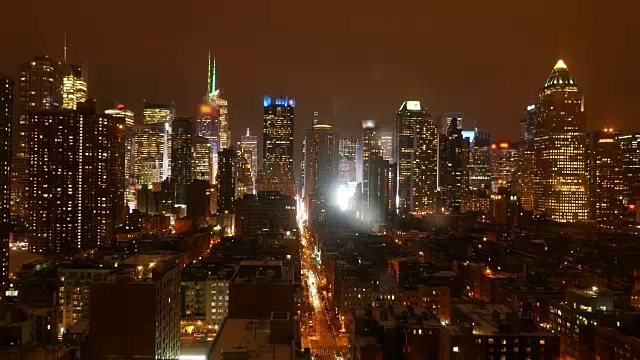 高楼林立的纽约城市景观。美国著名的城市视频素材