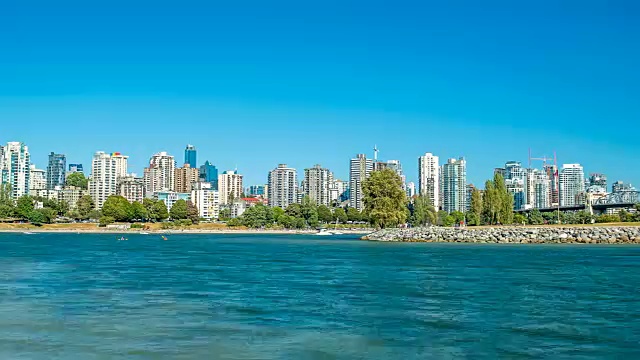 温哥华时间推移海滨天际线4k 1080p视频素材