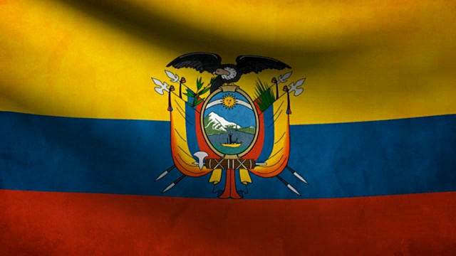 厄瓜多尔国旗。视频下载