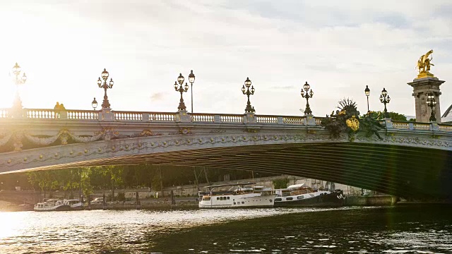 塞纳河上的亚历山大三世桥视频素材