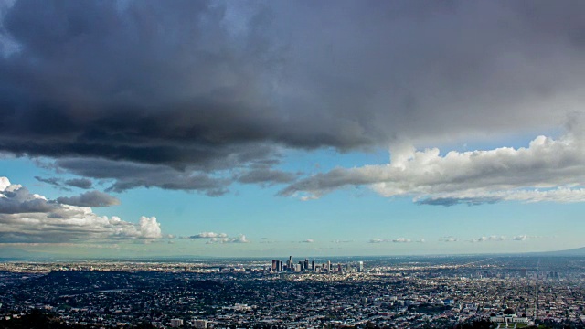 洛杉矶日时间推移宽Cloudscape视频素材