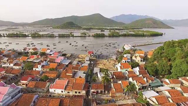 航测越南海滩上的村庄视频素材