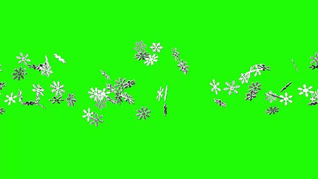 雪晶体在绿色的关键视频下载